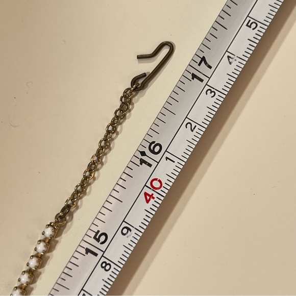 Antique 1940's Retro Art Deco White Milk Glass Emerald Cut Choker Necklace - Picture 12 of 17